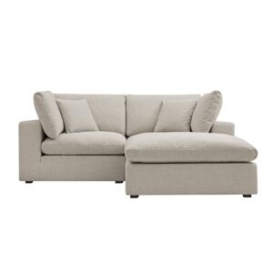 Alternative view of Lutyens Oatmeal Weave Fabric Sectional Sofa, 2-Piece Chaise