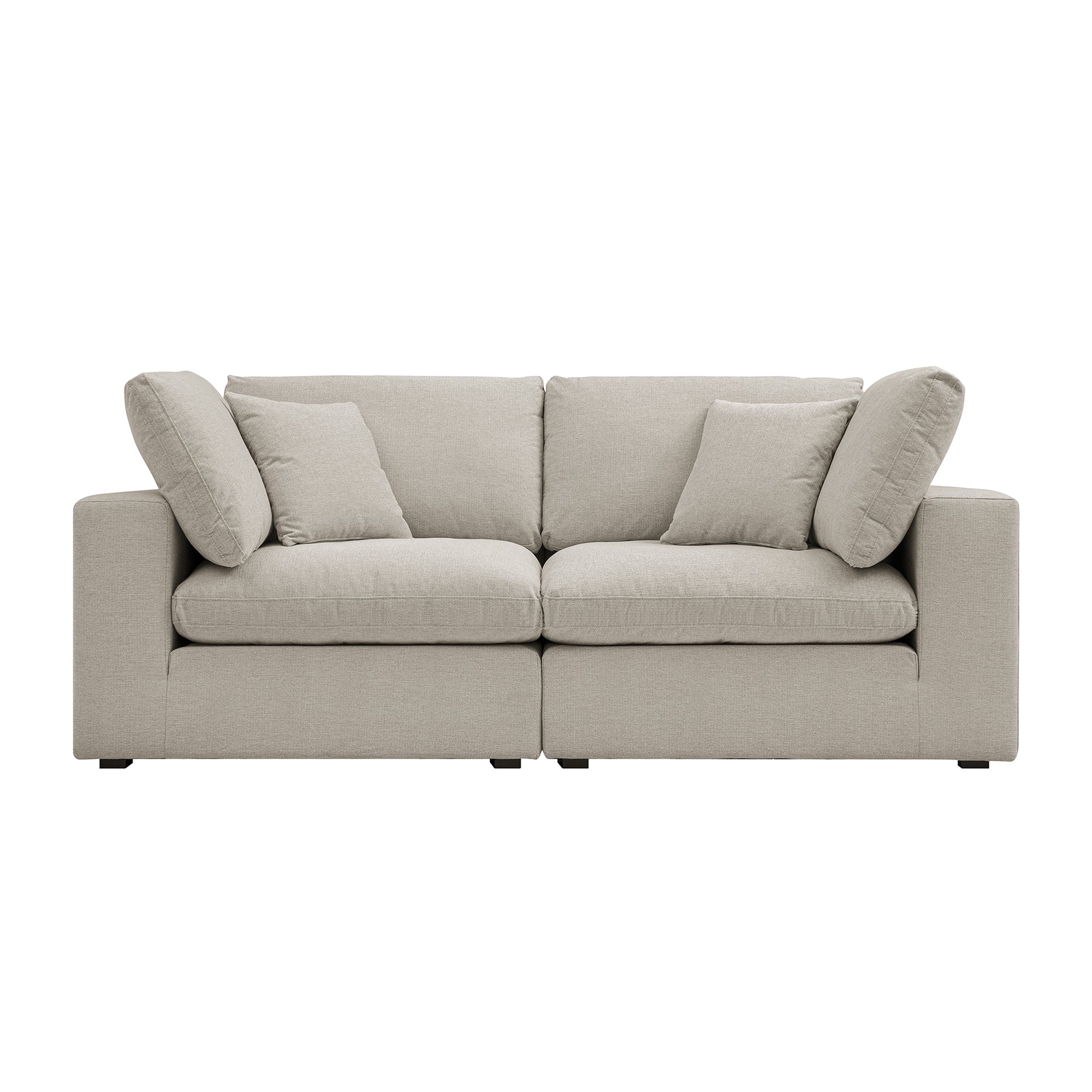 Lutyens Oatmeal Weave Fabric Sectional Sofa, 2-Piece - Image 5