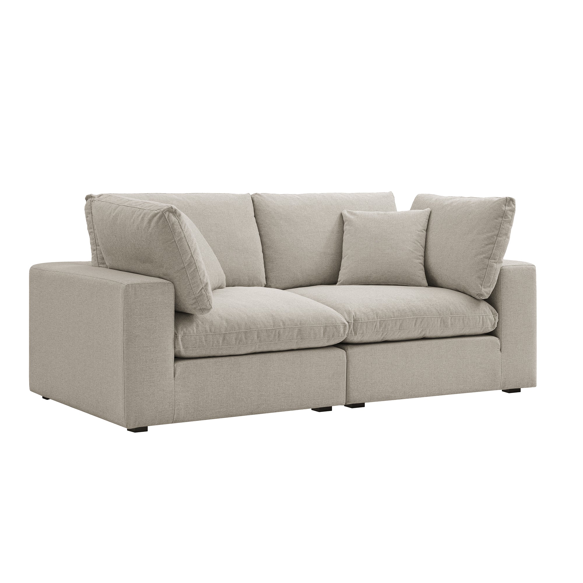 Lutyens Oatmeal Weave Fabric Sectional Sofa, 2-Piece - Image 6