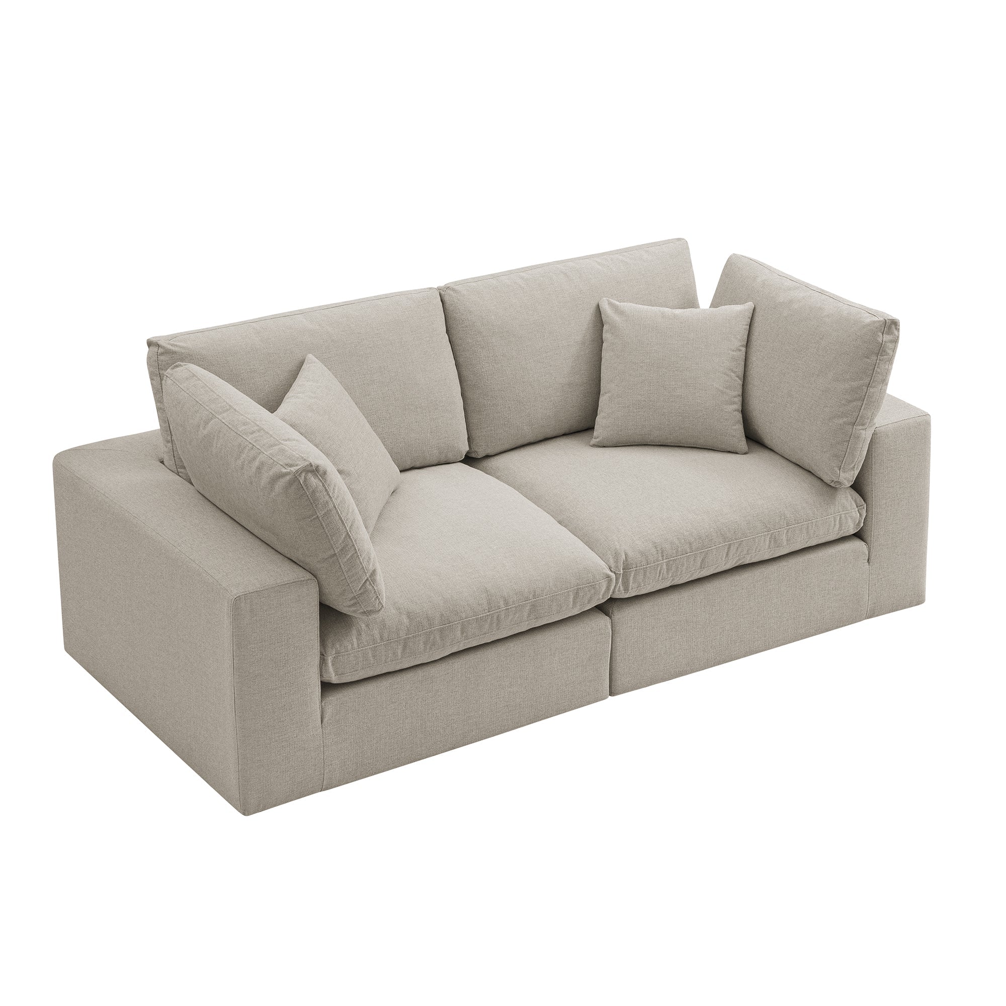 Lutyens Oatmeal Weave Fabric Sectional Sofa, 2-Piece - Image 8