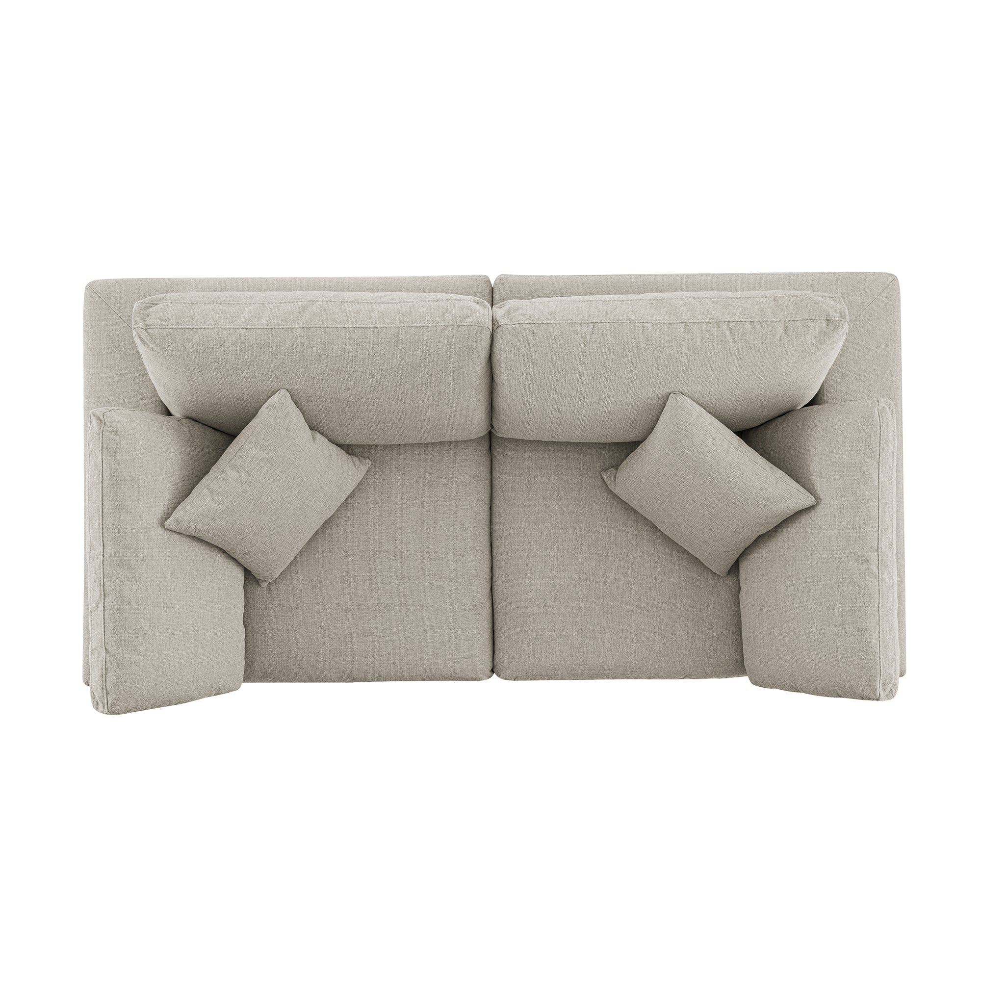 Lutyens Oatmeal Weave Fabric Sectional Sofa, 2-Piece - Image 10