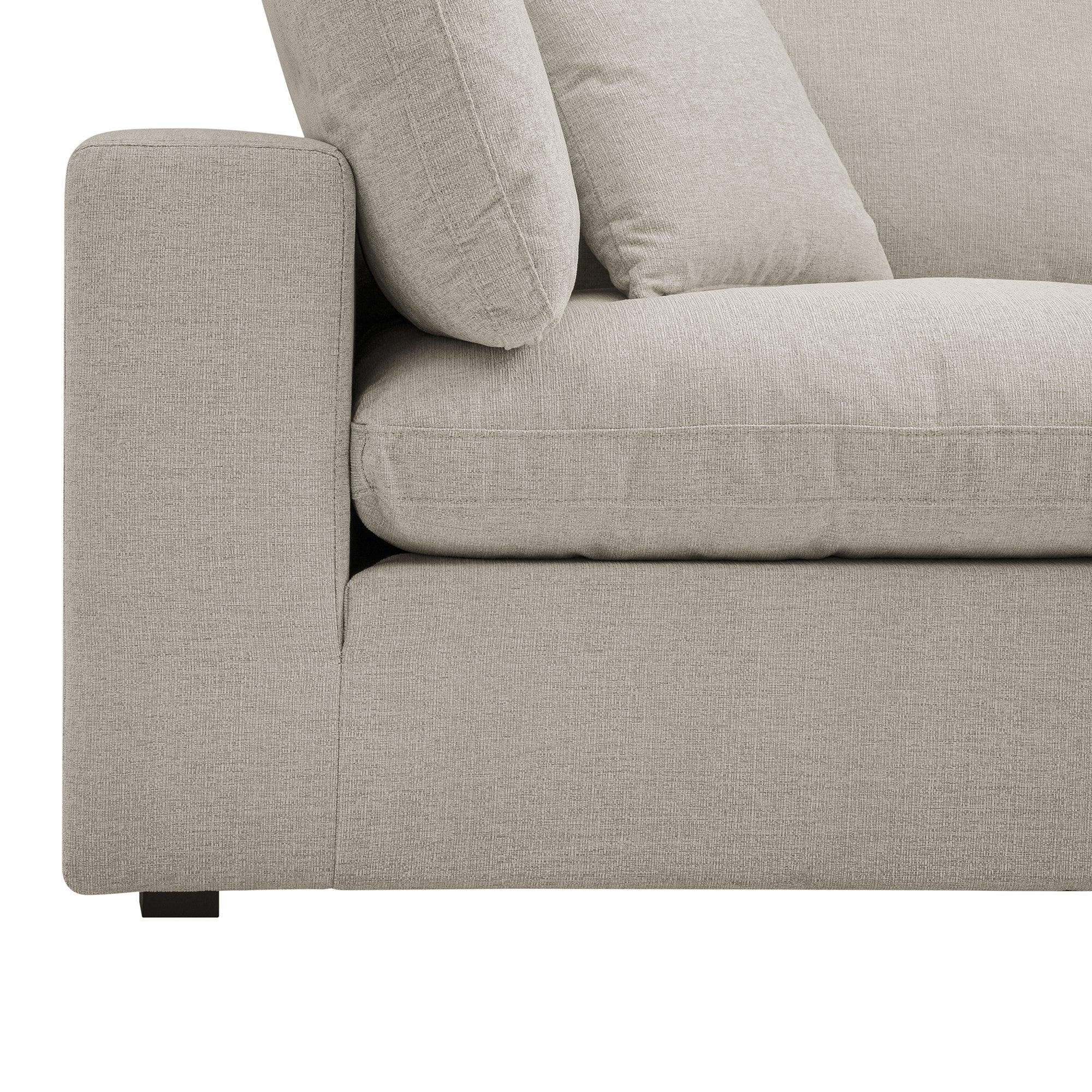Lutyens Oatmeal Weave Fabric Sectional Sofa, 2-Piece - Image 12