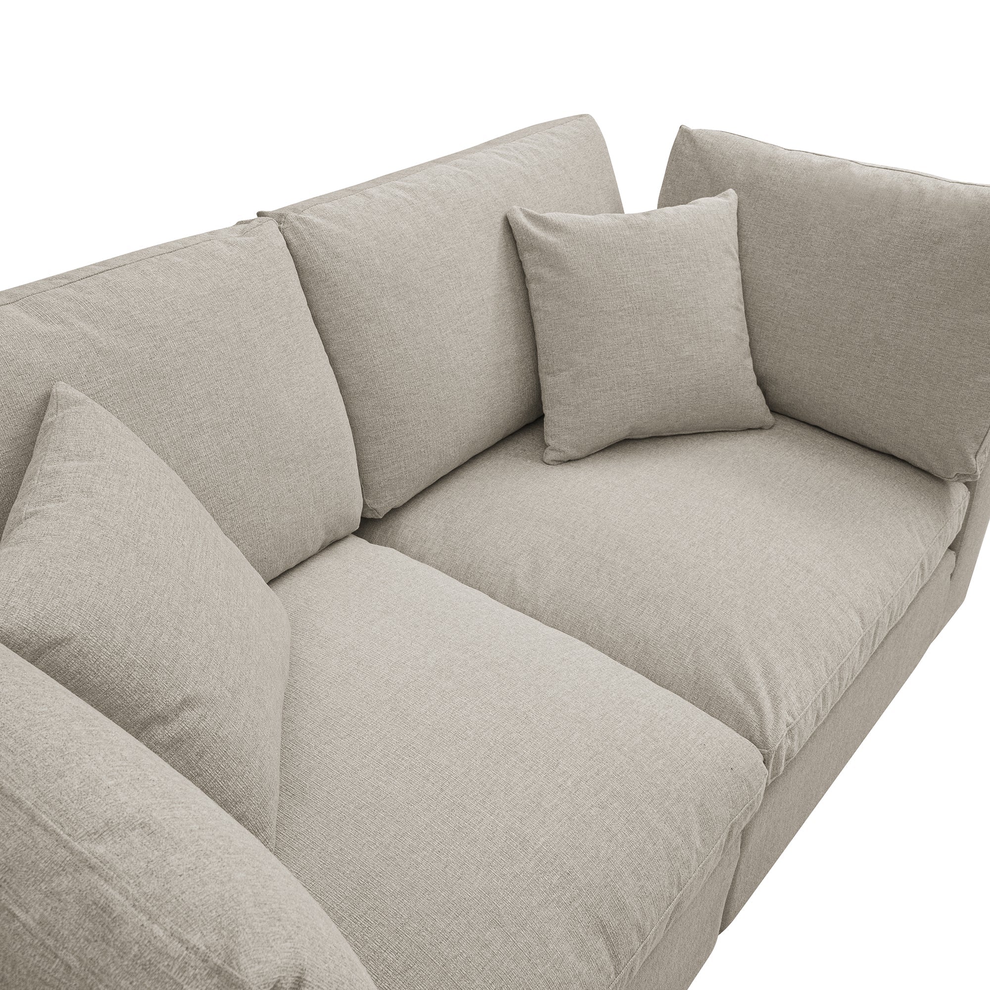 Lutyens Oatmeal Weave Fabric Sectional Sofa, 2-Piece - Image 13