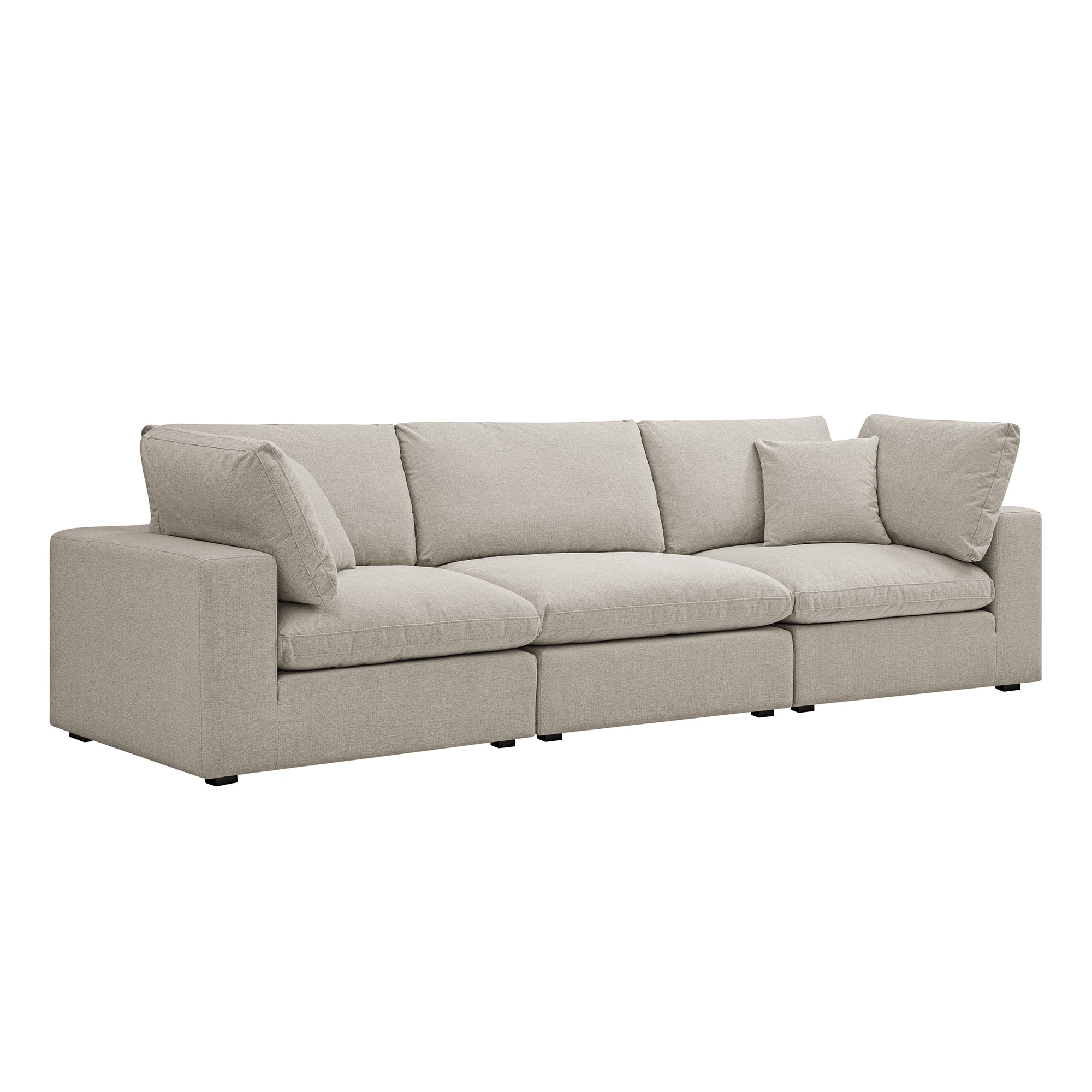 Lutyens Oatmeal Weave Fabric Sectional Sofa, 3-Piece - Image 7