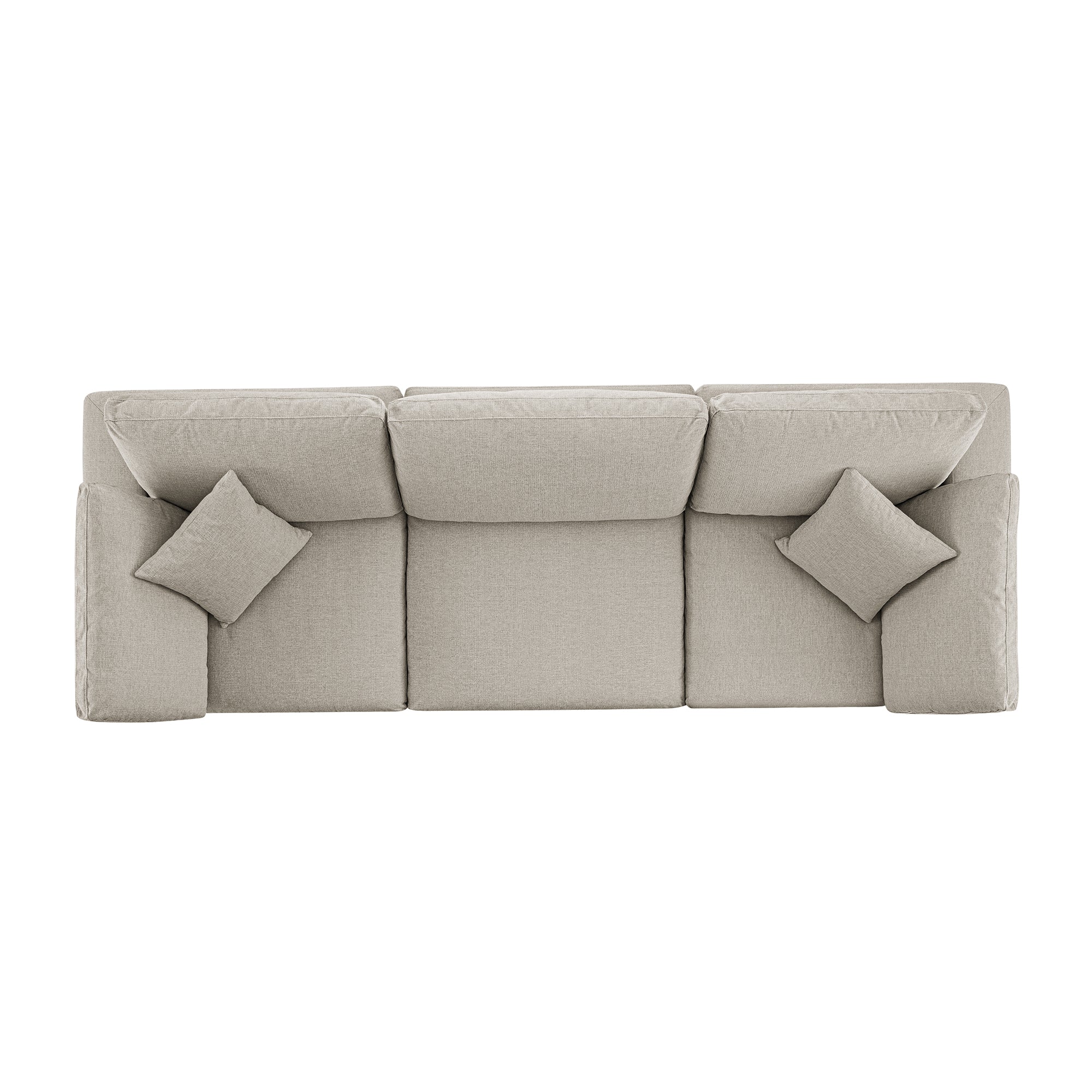 Lutyens Oatmeal Weave Fabric Sectional Sofa, 3-Piece - Image 10