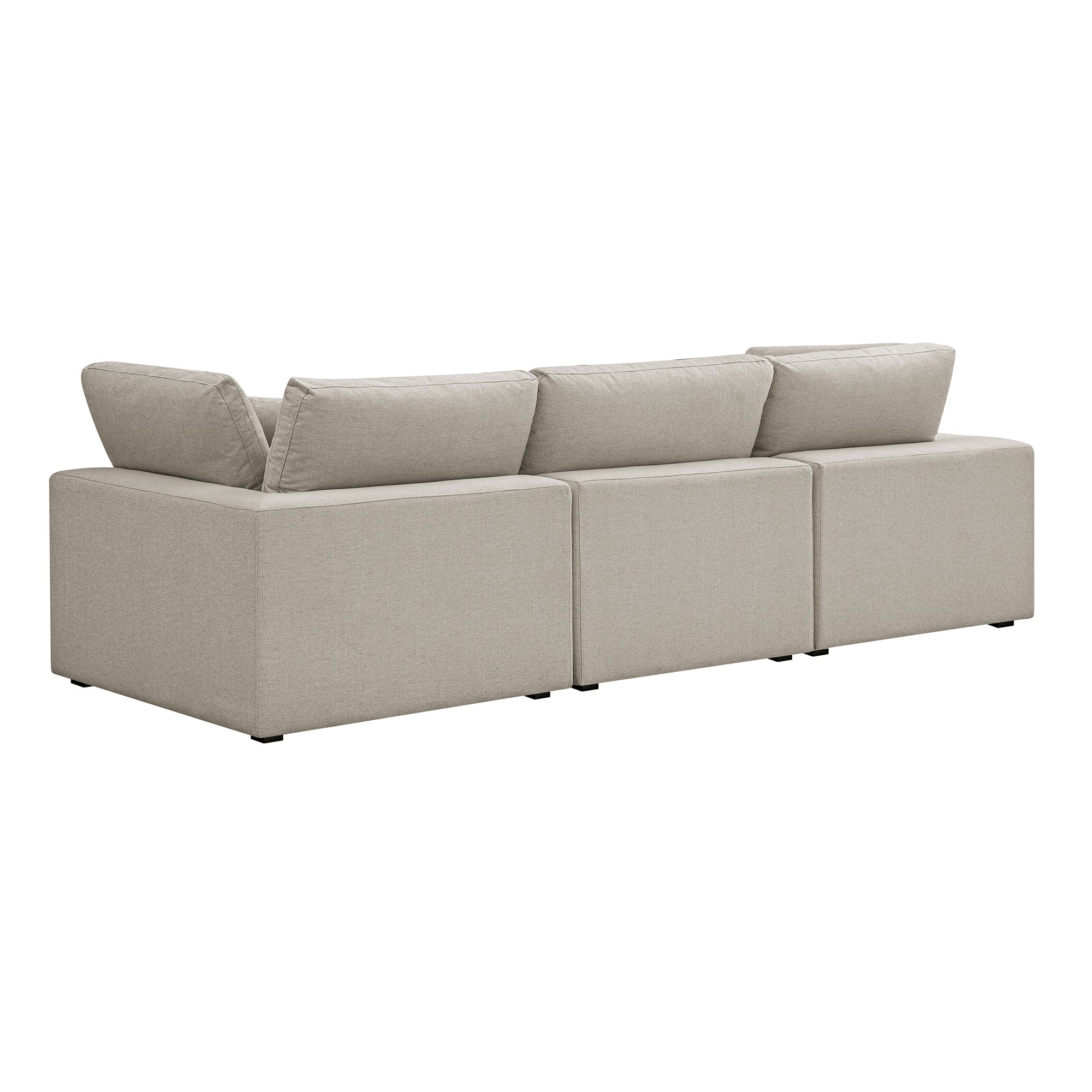 Lutyens Oatmeal Weave Fabric Sectional Sofa, 3-Piece - Image 12