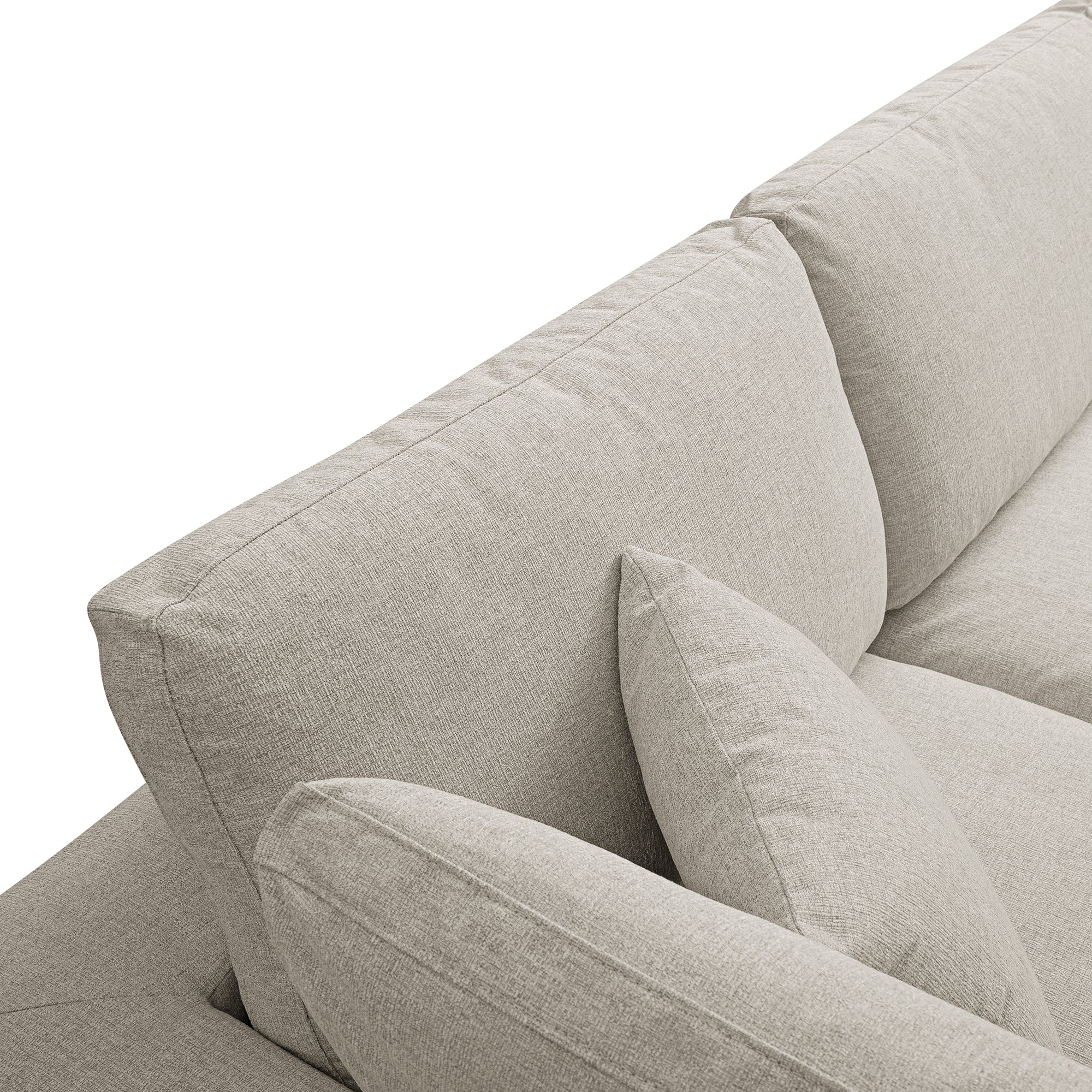 Lutyens Oatmeal Weave Fabric Sectional Sofa, 3-Piece - Image 16
