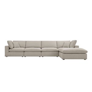 Alternative view of Lutyens Oatmeal Weave Fabric Sectional Sofa, 4-Piece Chaise