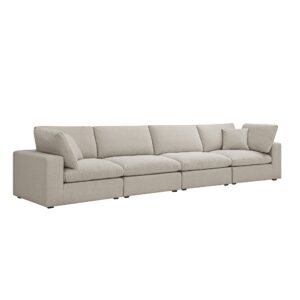 Alternative view of Lutyens Oatmeal Weave Fabric Sectional Sofa, 4-Piece