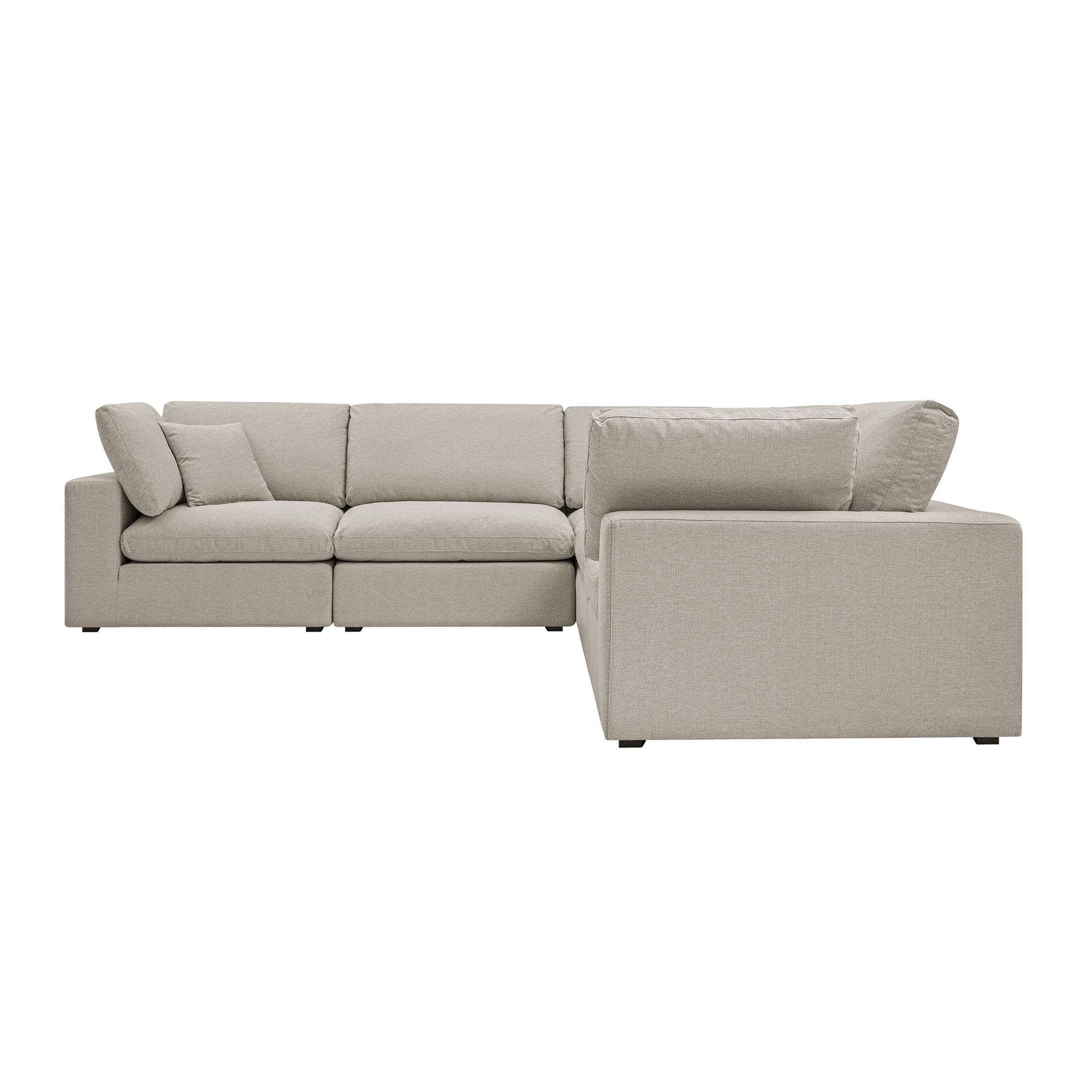 Lutyens Oatmeal Weave Fabric Blend Sectional Sofa, 5-Piece Corner Set - Image 9