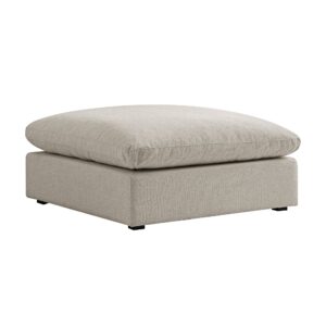 Alternative view of Lutyens Oatmeal Weave Fabric Sectional Sofa, Stool