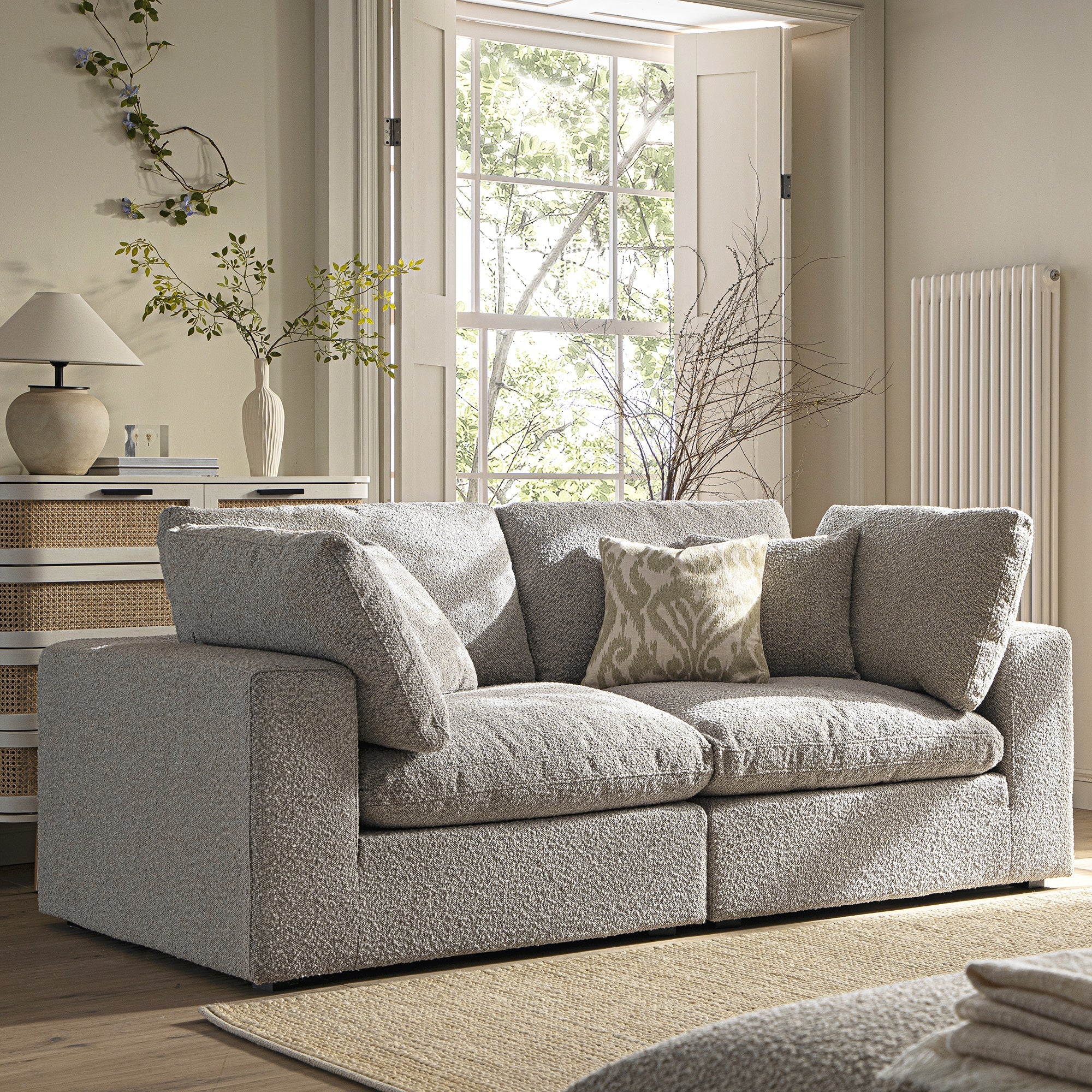 Lutyens Taupe Boucle Sectional Sofa, 2-Piece