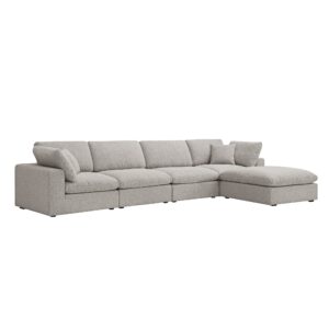 Lutyens Taupe Boucle Sectional Sofa, 4-Piece Chaise